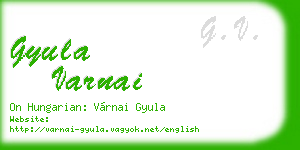 gyula varnai business card